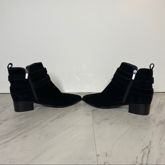 Marc Fisher Western Buckle Black Suede Bootie 6M - Picture 5 of 15